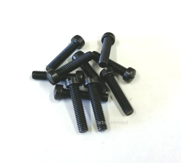 Screw 12-28 x 1 Slotted philister head Black (x10)